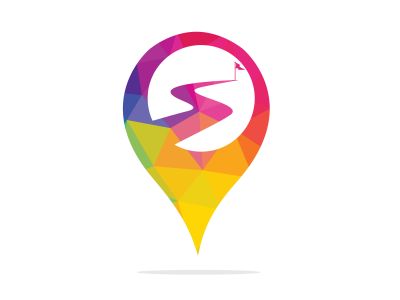 Way to success vector logo design. GPS pointer icon of business and finance logo design vector.	