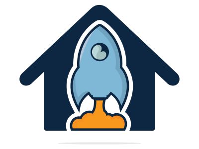  Rocket House Logo Design. Rocket Logo Vector Logo Template