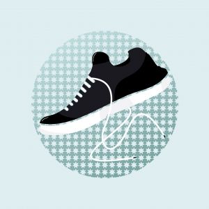 Man shoes logo design template vector image
