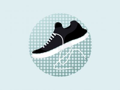 Man shoes logo design template vector image