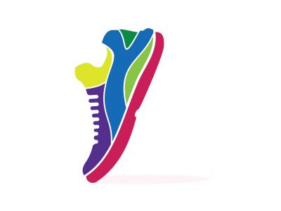 Man shoes logo design template vector image.