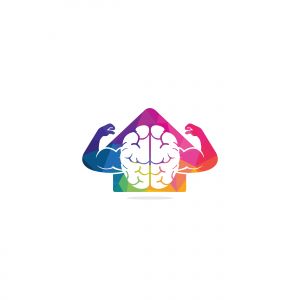 smart brain vector logo design .