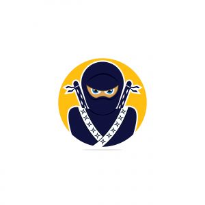 ninja vector logo design.
