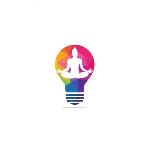 yoga lotus position vector logo design.