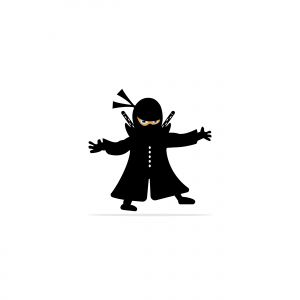 ninja sword vector logo design.