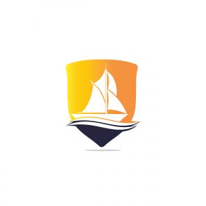boat vector logo design .
