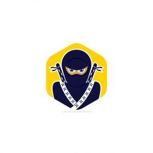 ninja vector logo design.