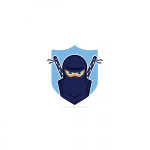 ninja vector logo design.