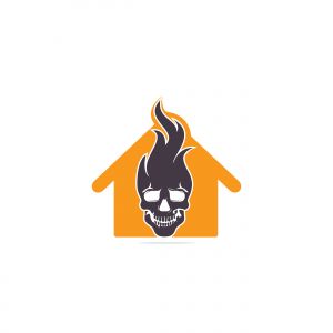skull vector logo design .