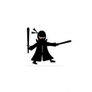 ninja sword vector logo design.