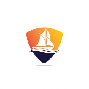 boat vector logo design .