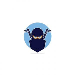 ninja vector logo design.