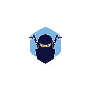 ninja vector logo design.