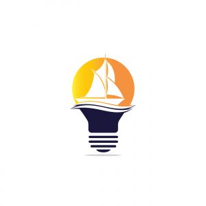 boat vector logo design .