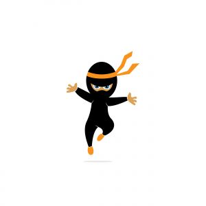 ninja vector logo design.