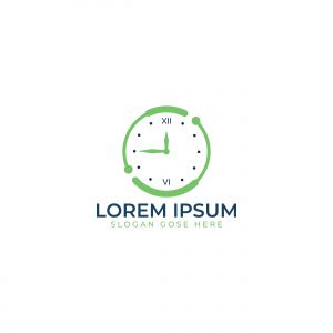clock vector logo design .