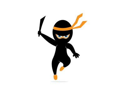 ninja sword vector logo design.
