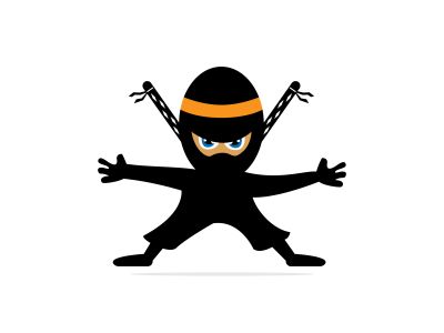 ninja sword vector logo design.