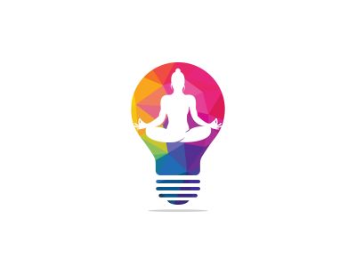 yoga lotus position vector logo design.