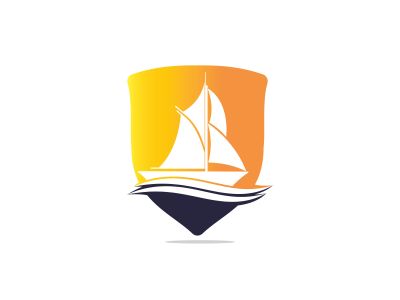 boat vector logo design .