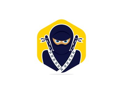 ninja vector logo design.