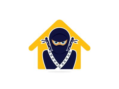 ninja vector logo design.
