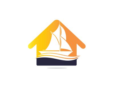 boat vector logo design .