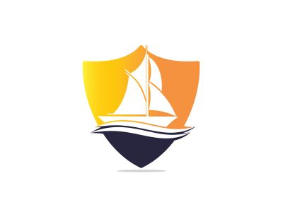 boat vector logo design .