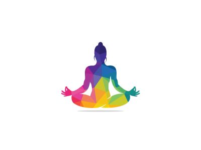 yoga lotus position vector logo design.