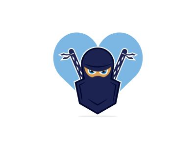 ninja vector logo design.