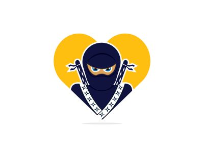 ninja vector logo design.