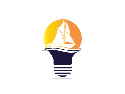 boat vector logo design .
